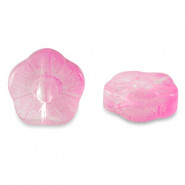 Glaskraal 12mm Bloem - Pink